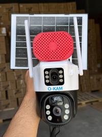 O-KAM-7015 3MP+3MP+5MP 4MM WİFİ  SOLAR  OKAM  Mobil Wi-Fi  kamera LED PANEL